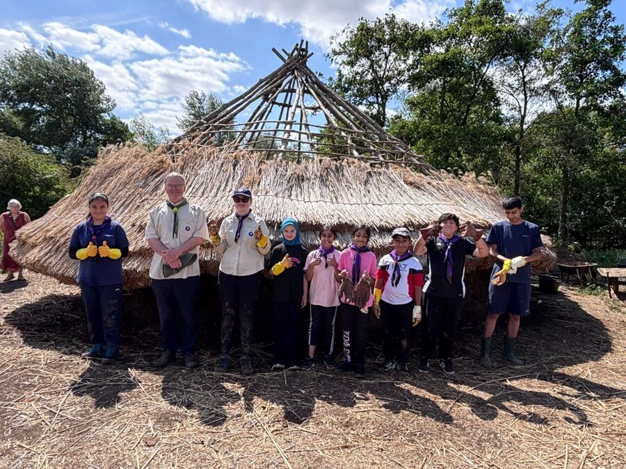 Rebuild of Iron Age roundhouse following devastating fire